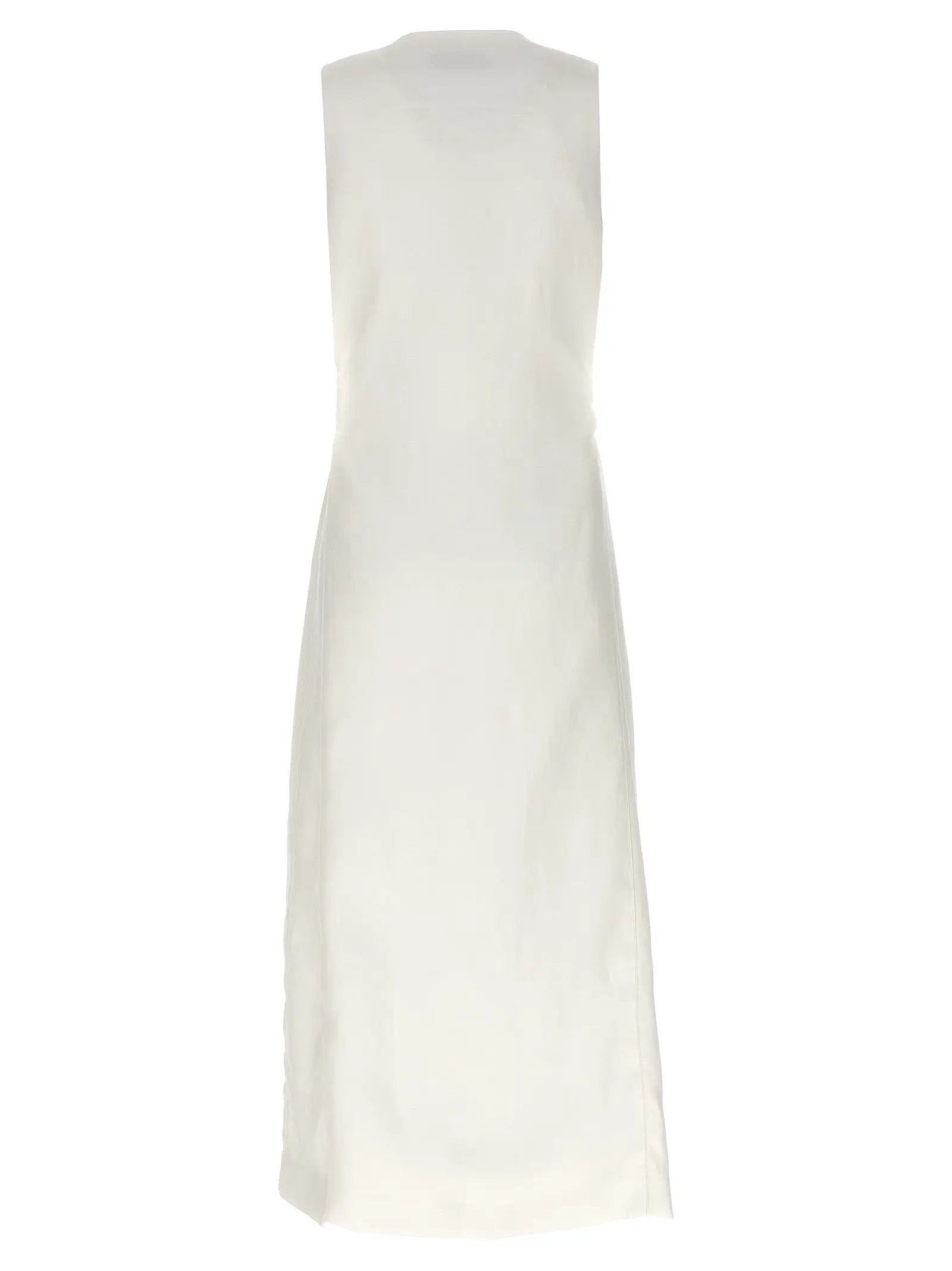 Max Mara White Flax Sleeveless Jacket