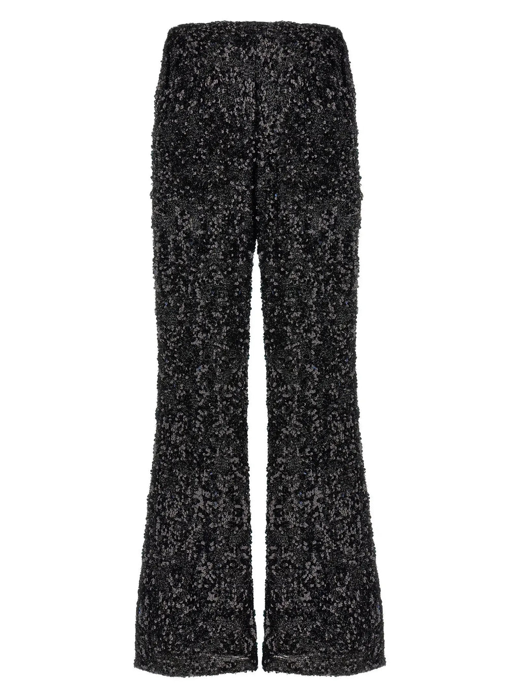 LE TWINS Black Polyester Flared Pants
