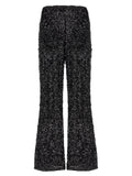 LE TWINS Black Polyester Flared Pants