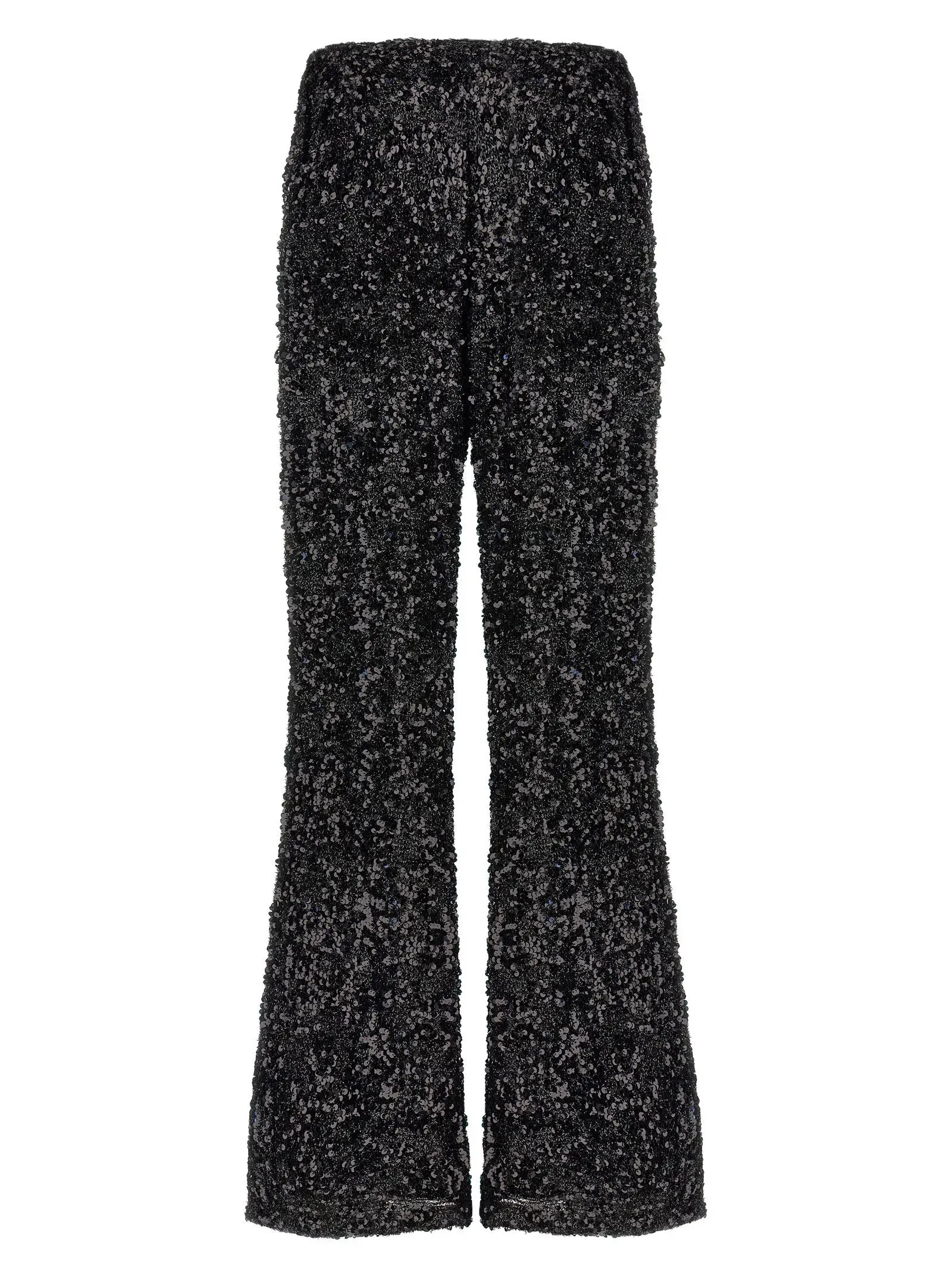 LE TWINS Black Polyester Flared Pants