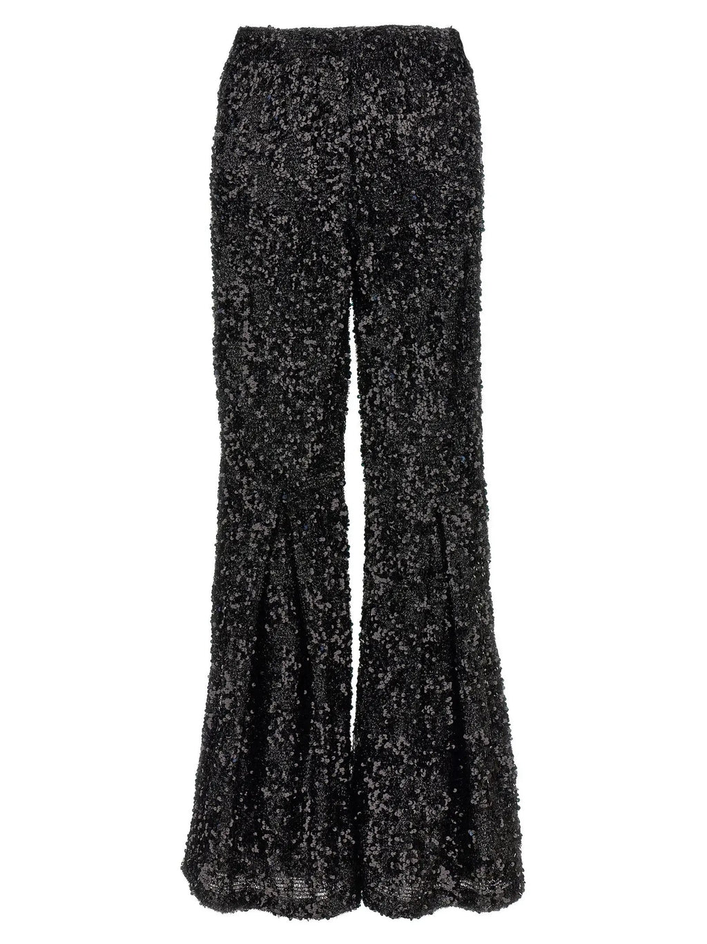 LE TWINS Black Polyester Flared Pants