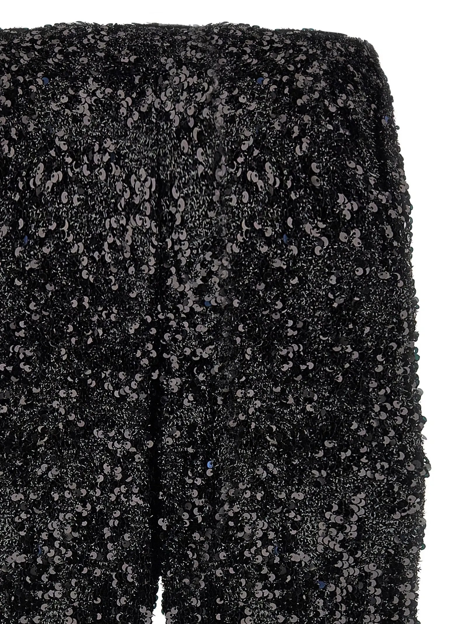 LE TWINS Black Polyester Flared Pants