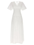 LE TWINS White Cotton Long Dress