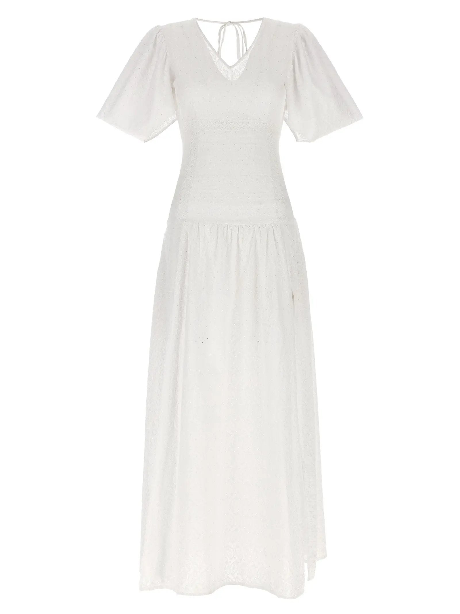LE TWINS White Cotton Long Dress