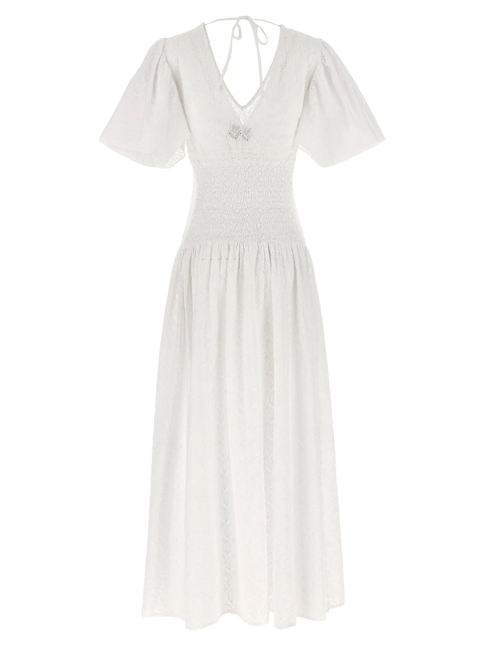 LE TWINS White Cotton Long Dress
