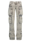 The Attico Gray Cotton Cargo Pants