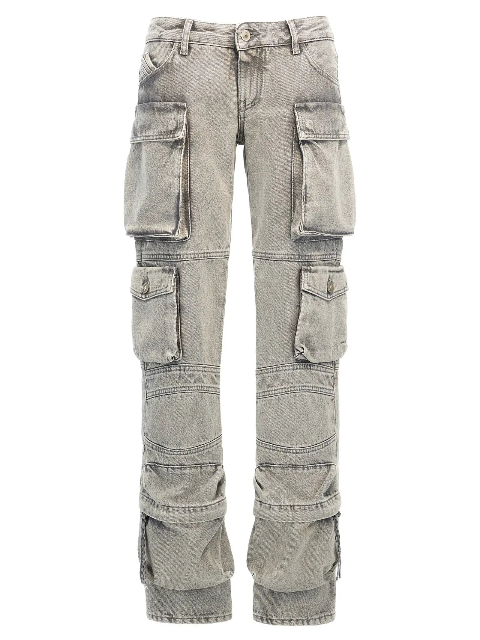 The Attico Gray Cotton Cargo Pants