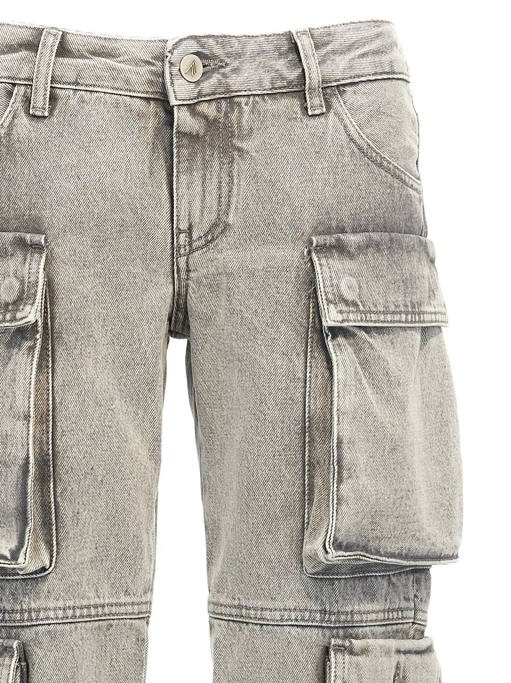 The Attico Gray Cotton Cargo Pants