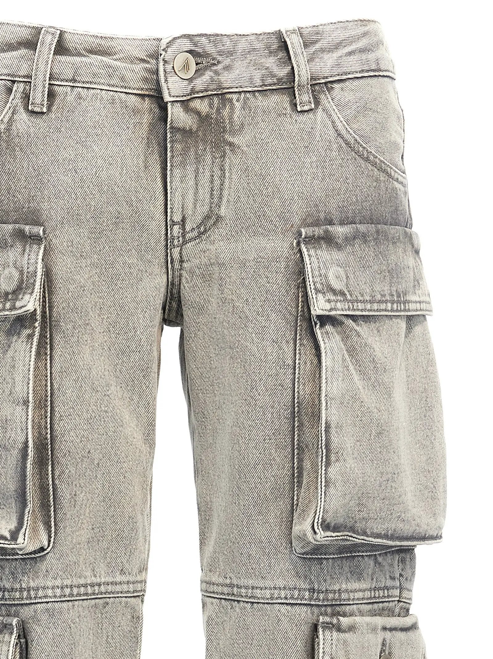 The Attico Gray Cotton Cargo Pants