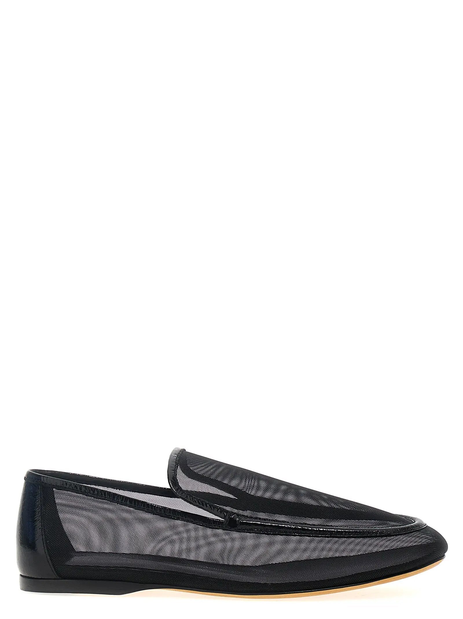 Khaite Black Polyamide Slip-On Loafers