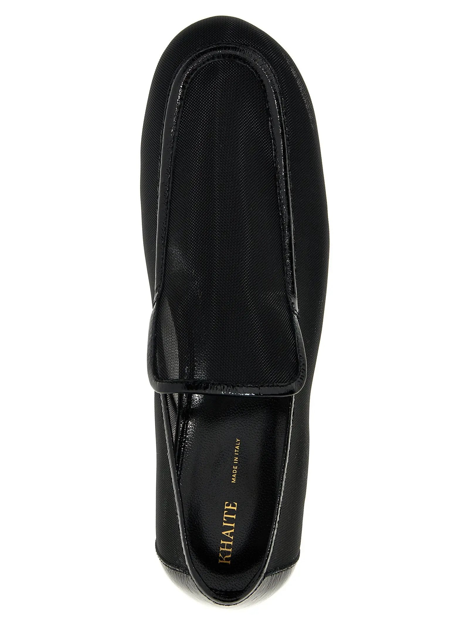 Khaite Black Polyamide Slip-On Loafers