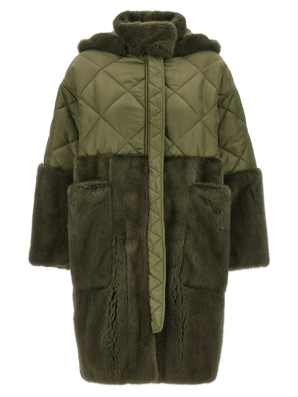 BLANCHA BLANCHA Bicolor Polyester Coat
