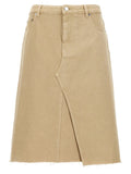 Tory Burch Beige Cotton Midi Skirt