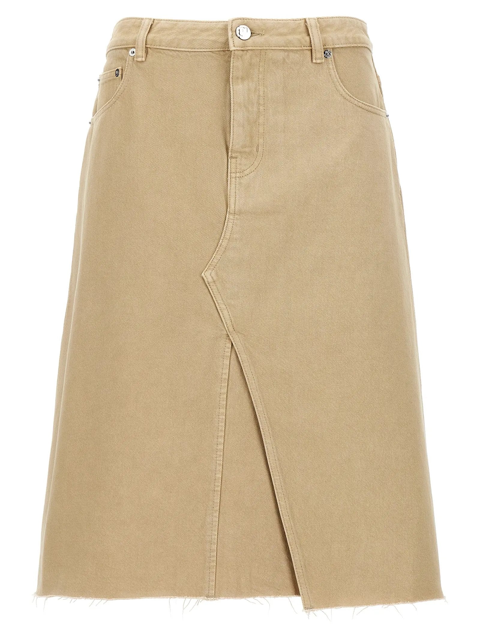 Tory Burch Beige Cotton Midi Skirt