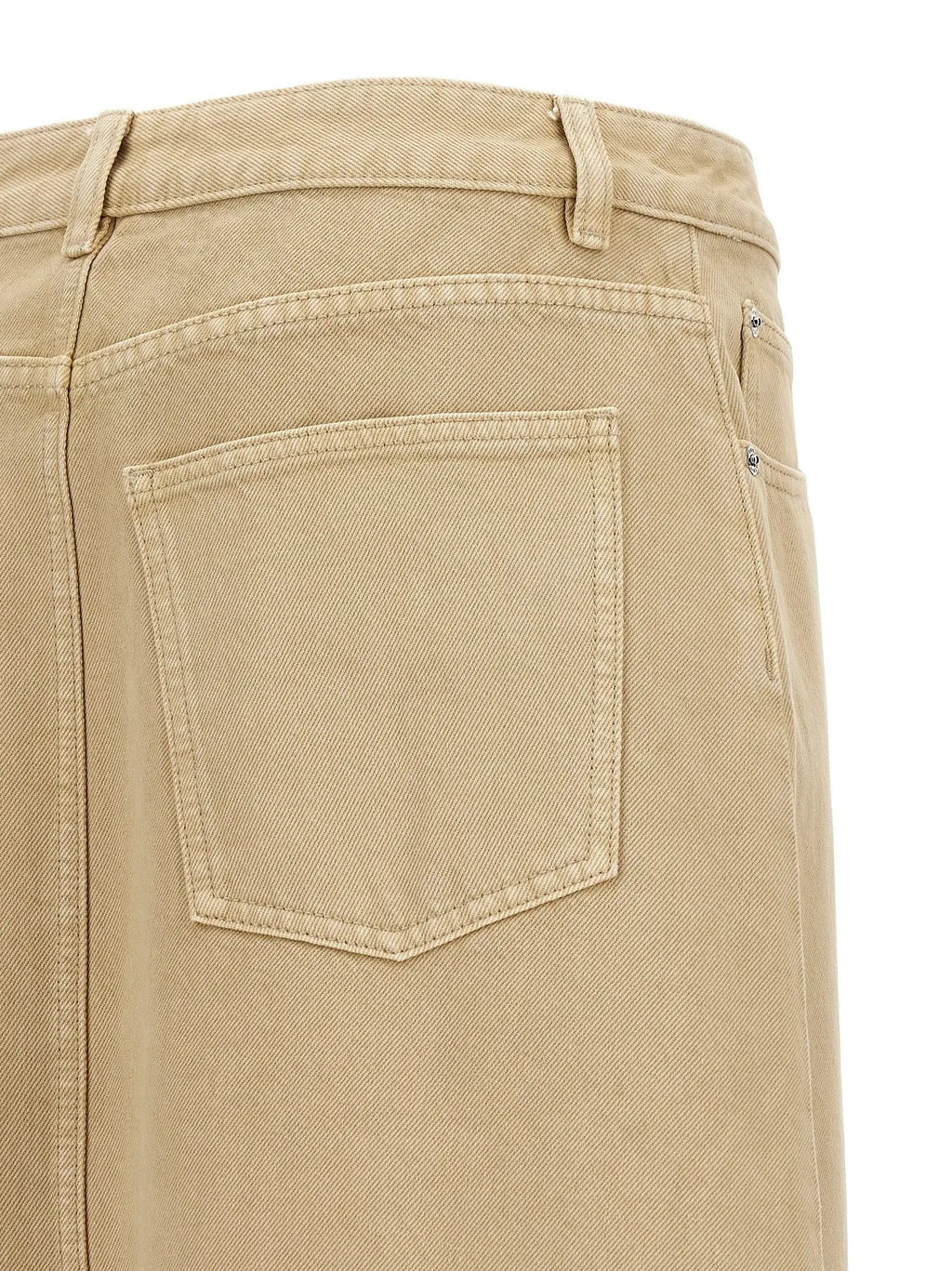 Tory Burch Beige Cotton Midi Skirt