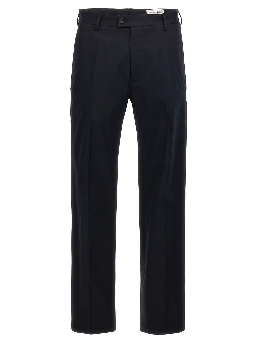 Alexander McQueen Blue Cotton Casual Pants