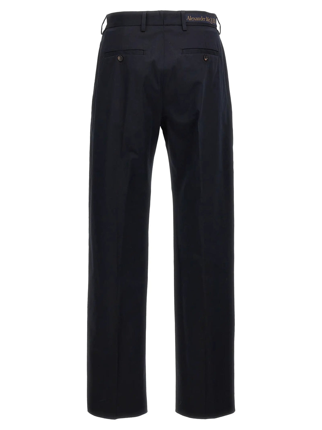 Alexander McQueen Blue Cotton Casual Pants