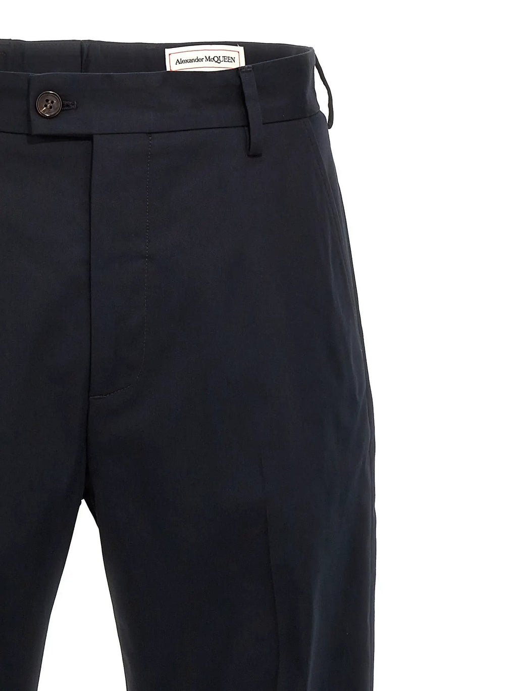Alexander McQueen Blue Cotton Casual Pants