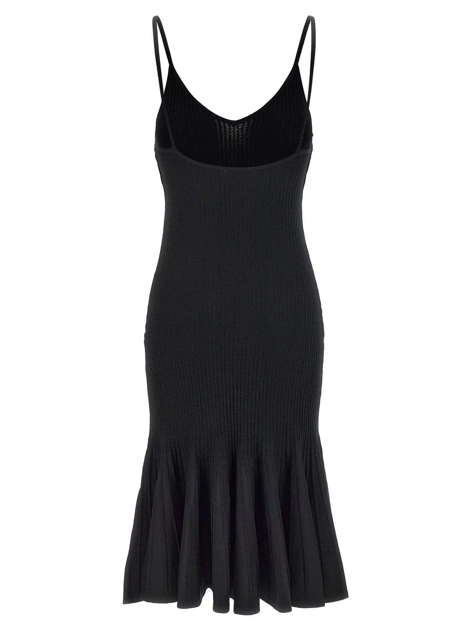 Khaite Black Viscose Midi Dress