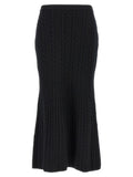 Alessandra Rich Black Wool Mini Skirt
