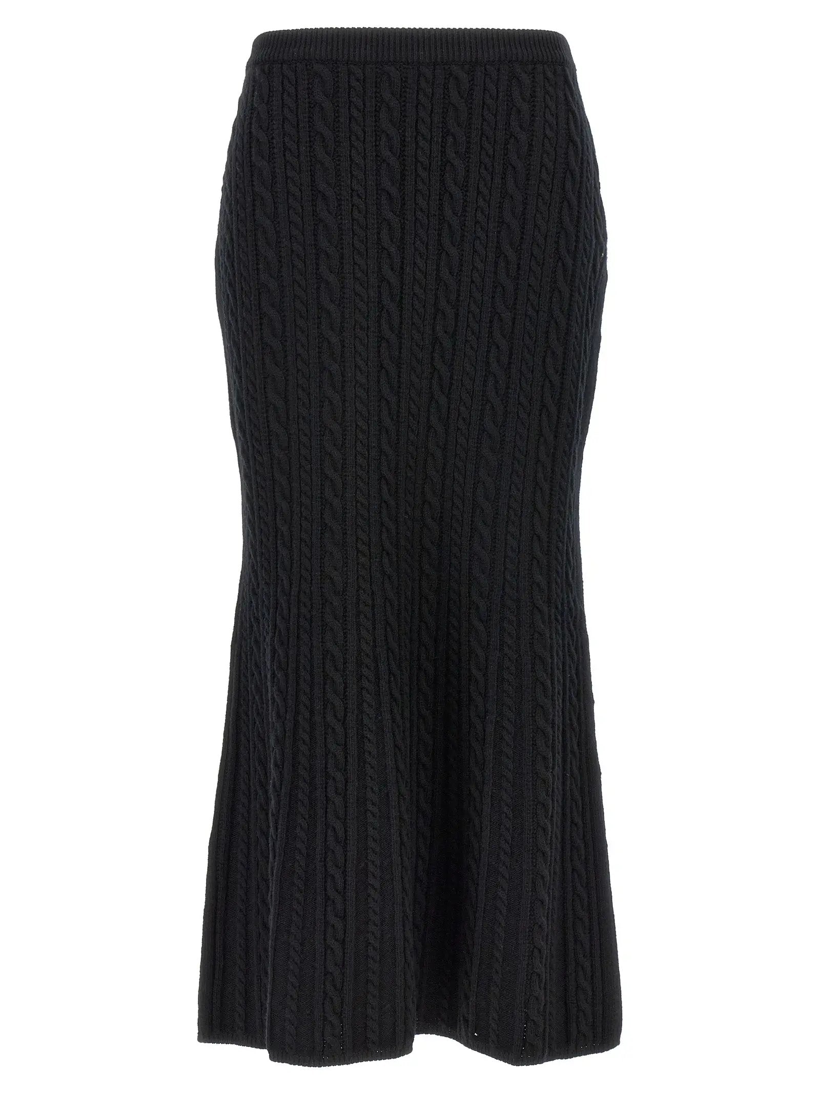 Alessandra Rich Black Wool Mini Skirt