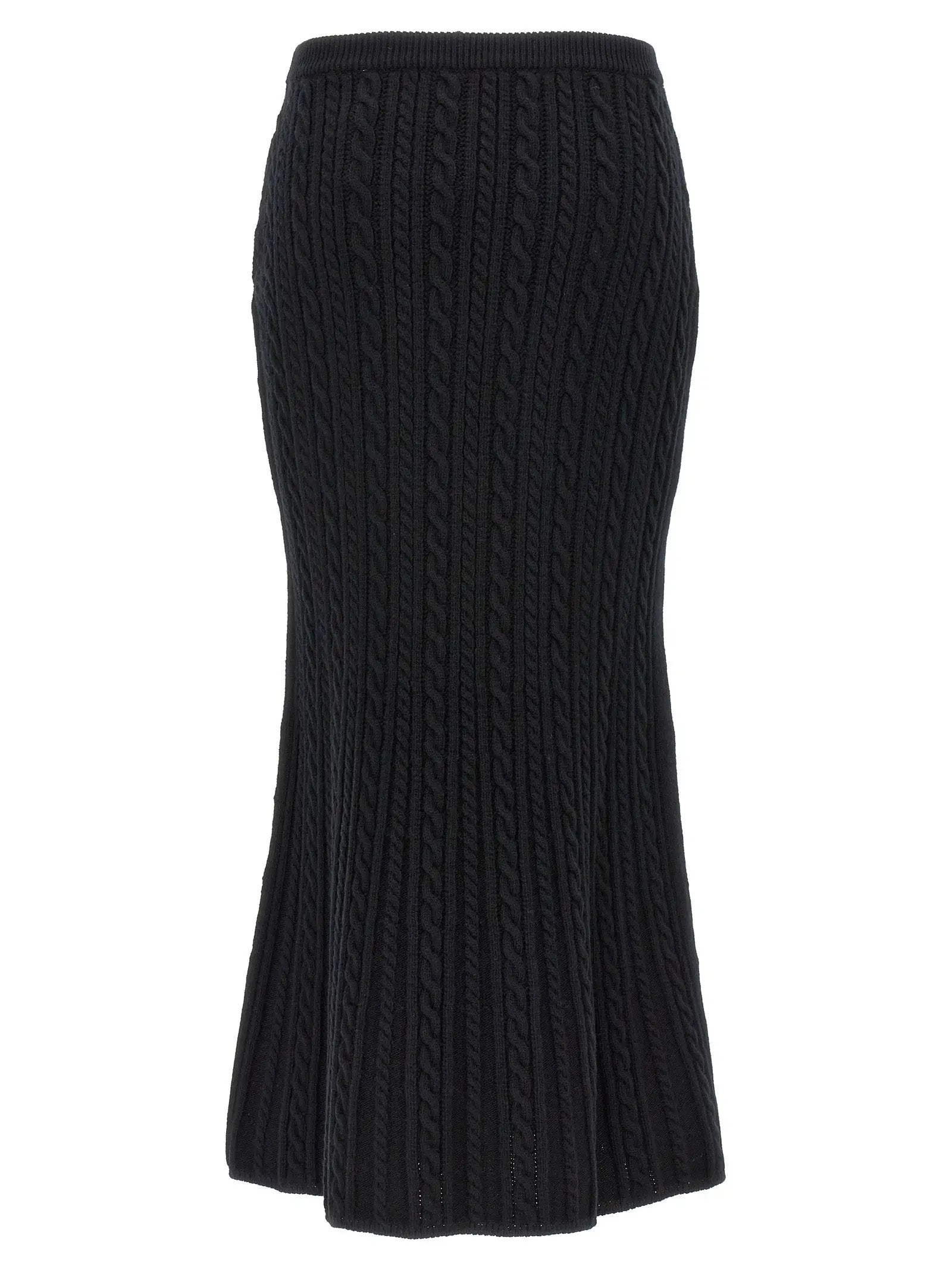 Alessandra Rich Black Wool Mini Skirt