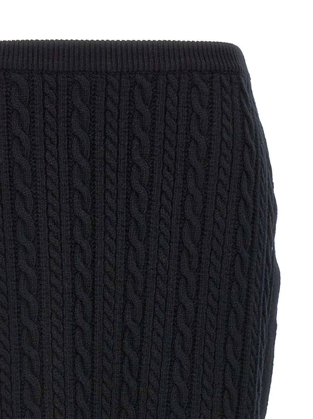 Alessandra Rich Black Wool Mini Skirt