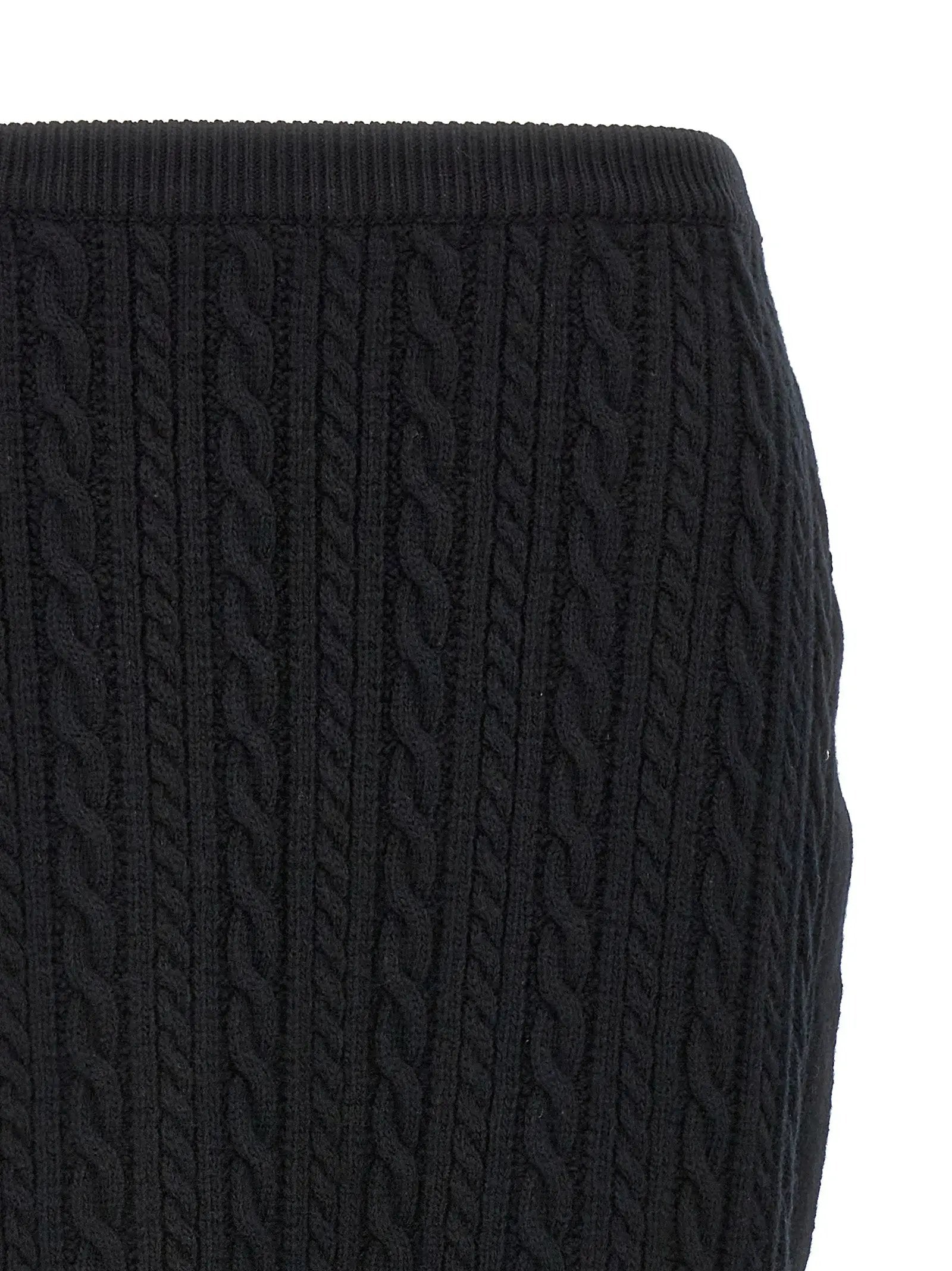 Alessandra Rich Black Wool Mini Skirt