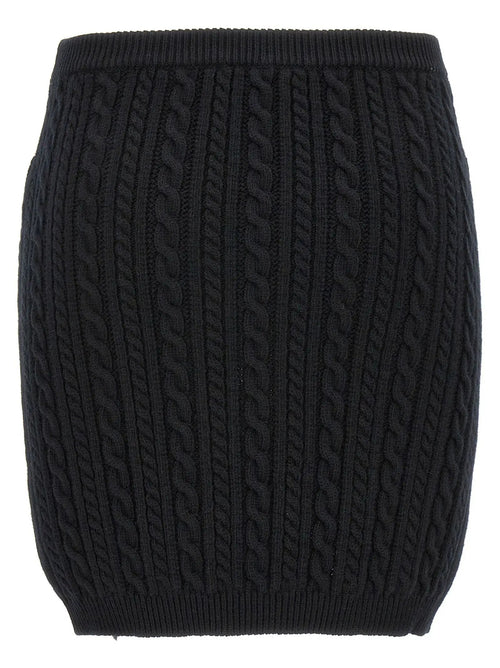 Jupe longue en laine noire Alessandra Rich