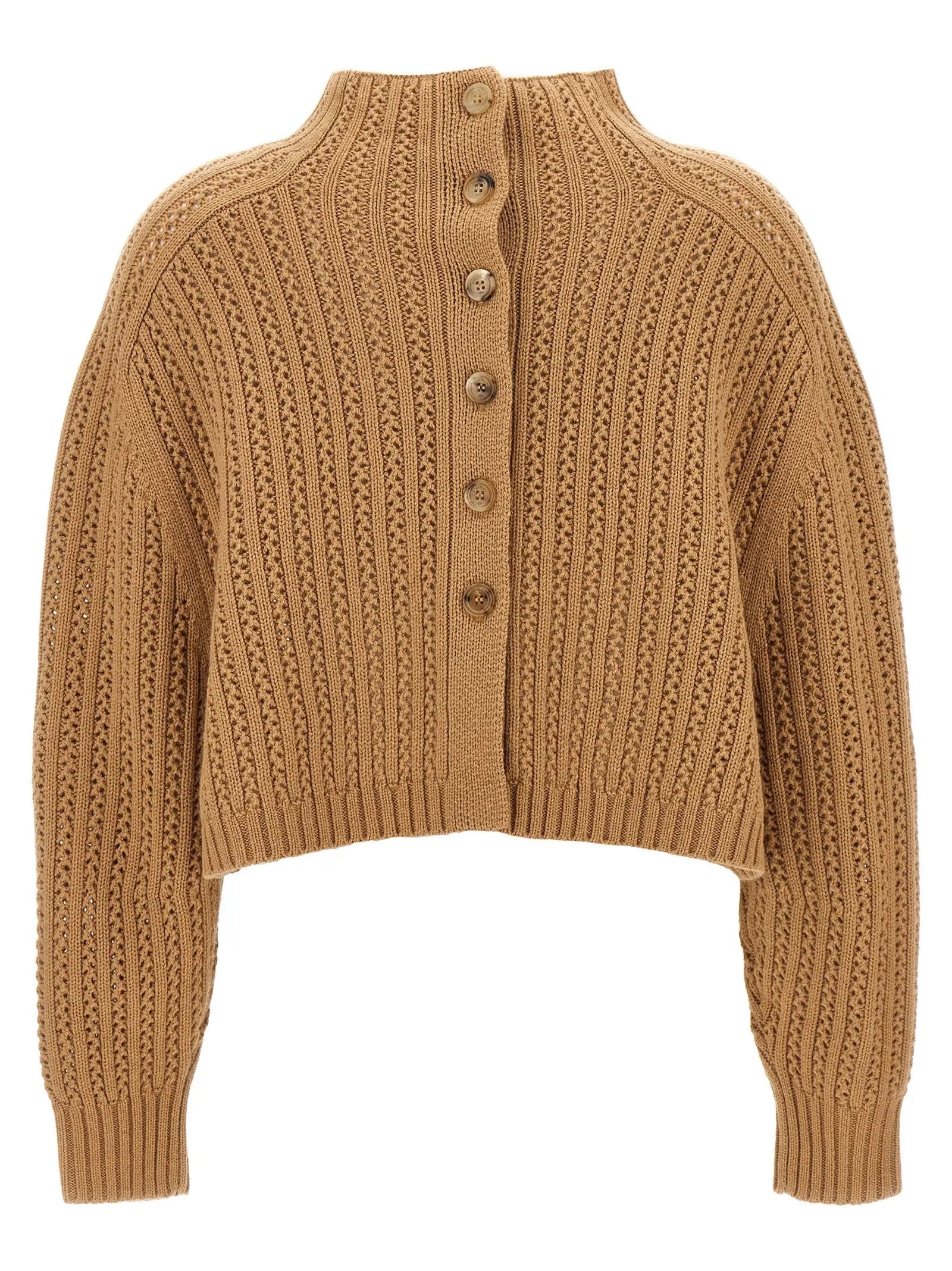 Max Mara Beige Wool Cardigan