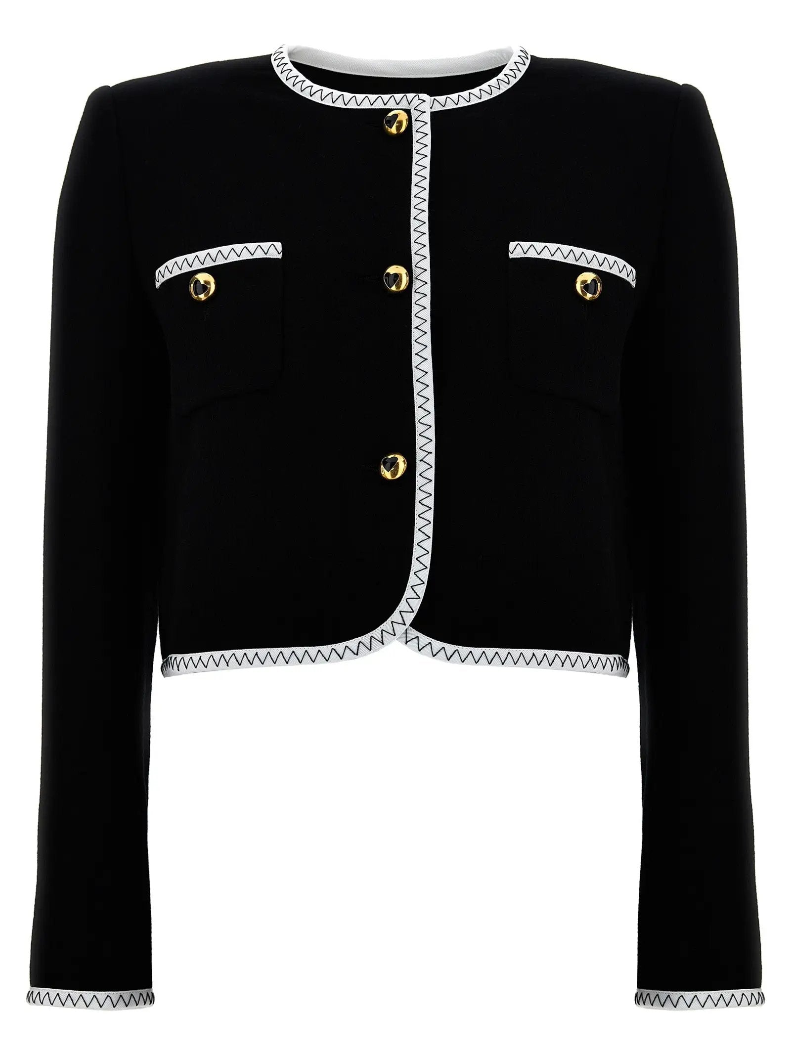 Moschino Bicolor Viscose Full-Length Jacket
