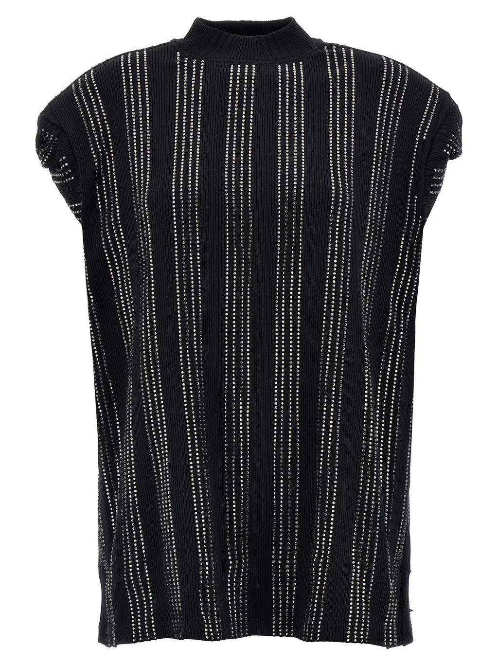 The Attico Black Cotton Short Dress