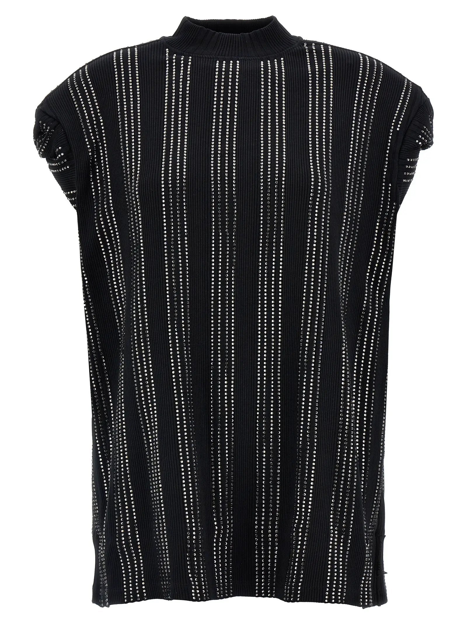 The Attico Black Cotton Short Dress