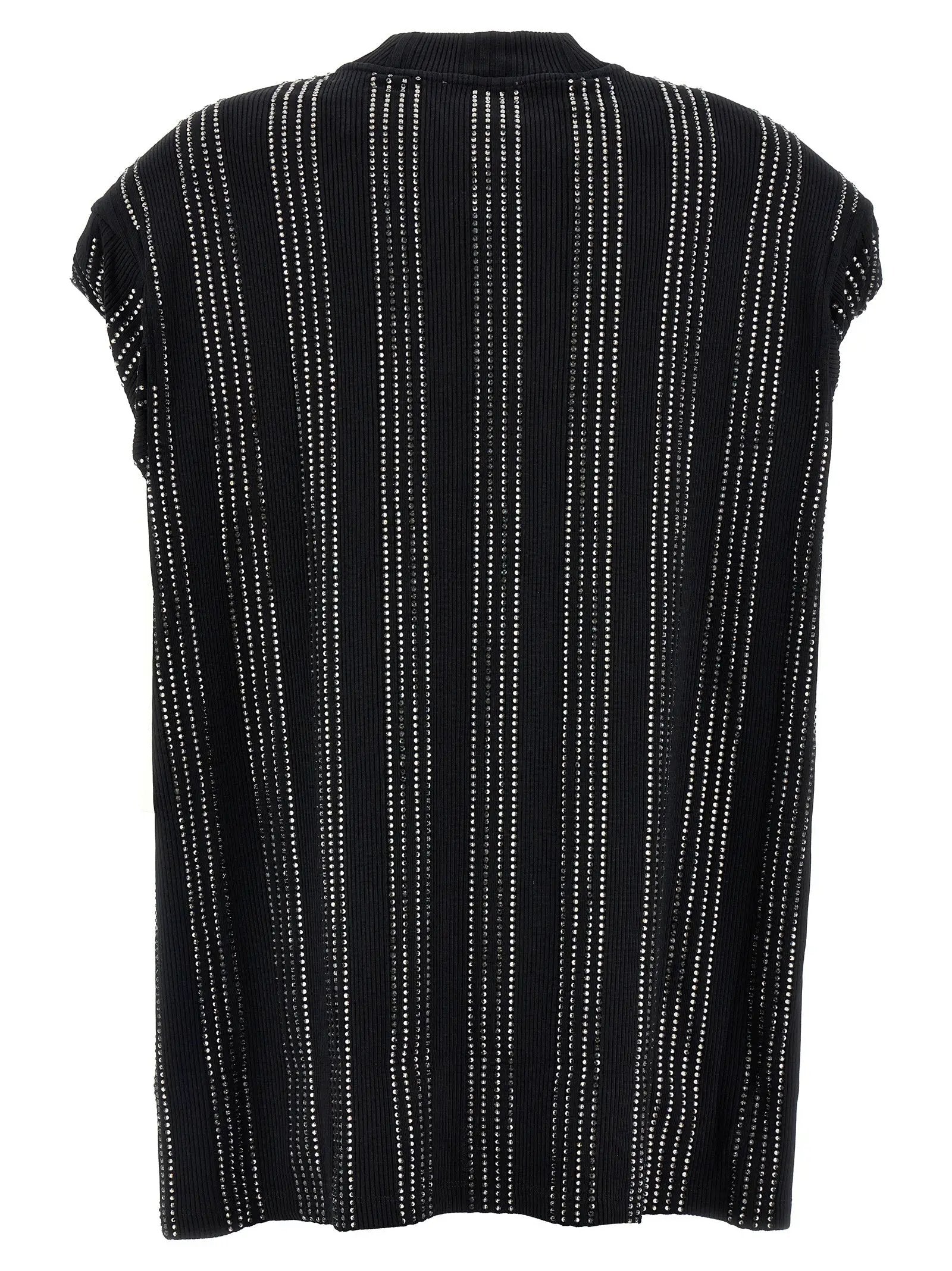 The Attico Black Cotton Short Dress
