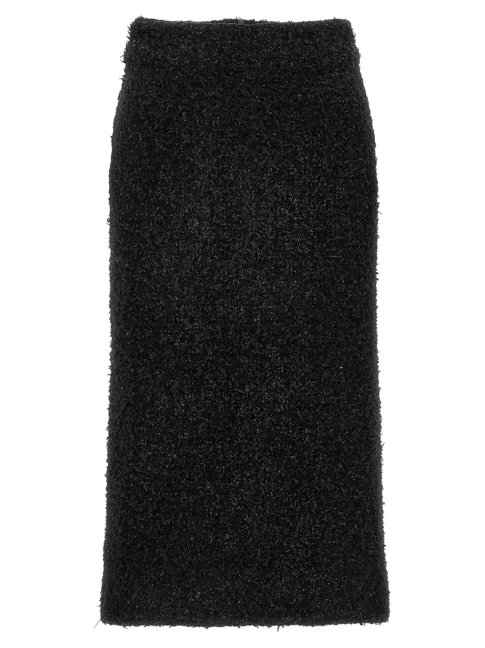 Balenciaga Black Cotton Midi Skirt