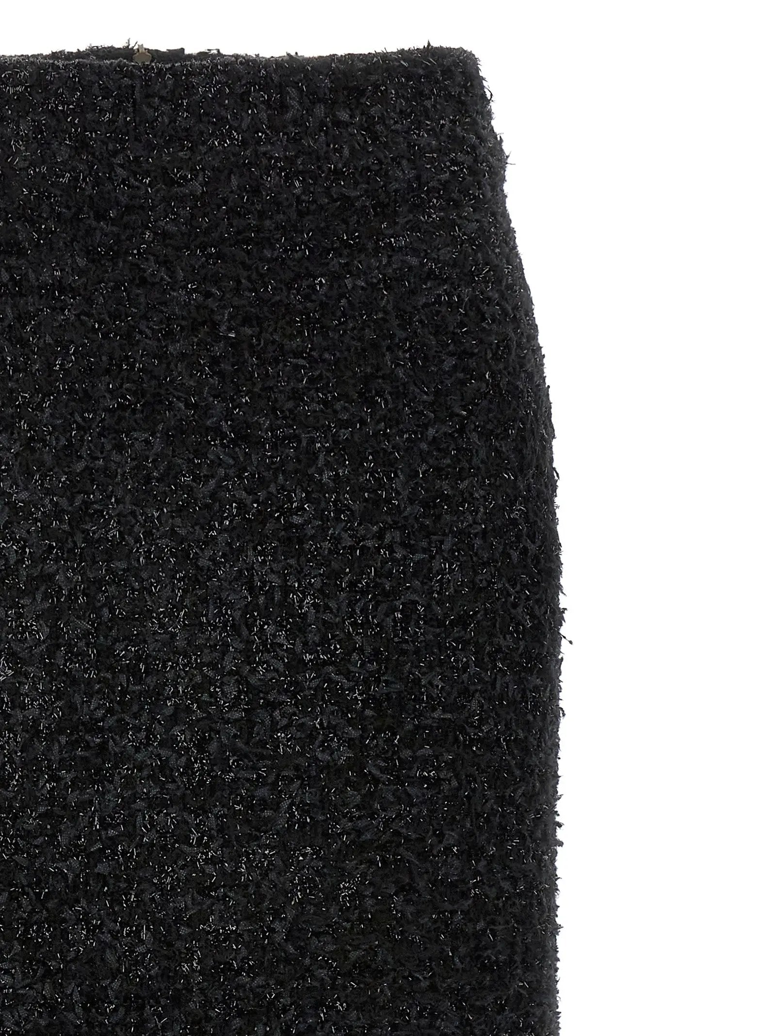 Balenciaga Black Cotton Midi Skirt