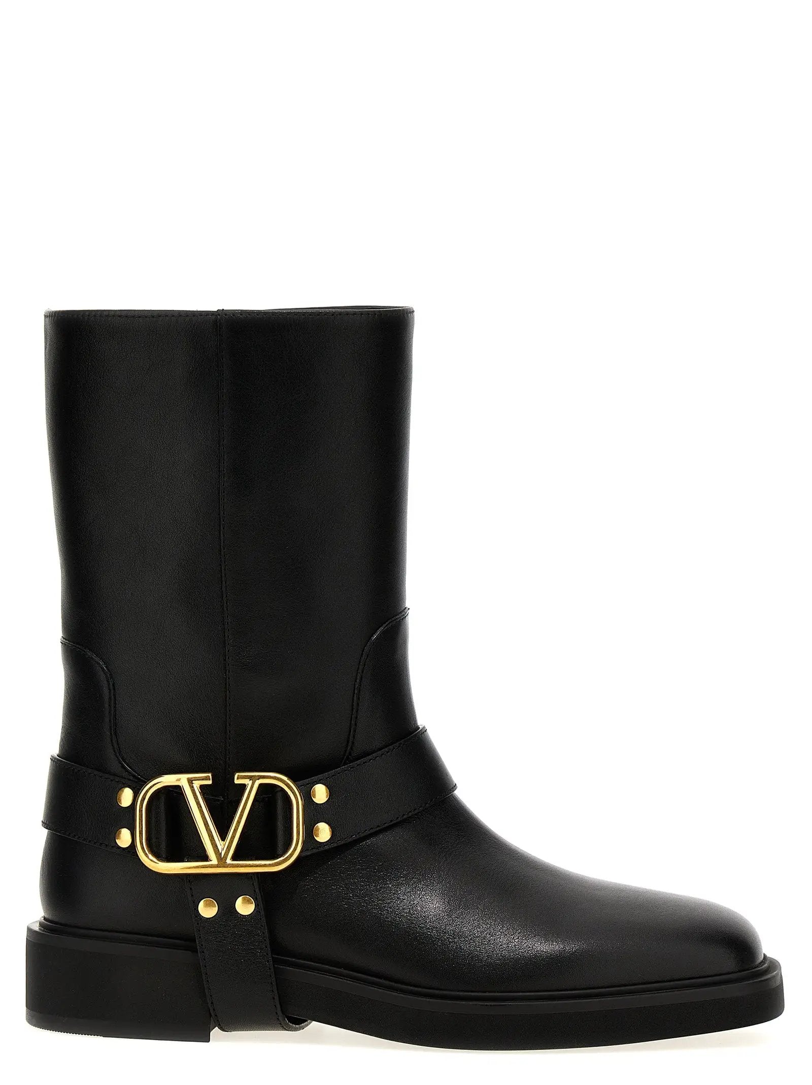 Valentino Garavani Black Calfskin Ankle Boots