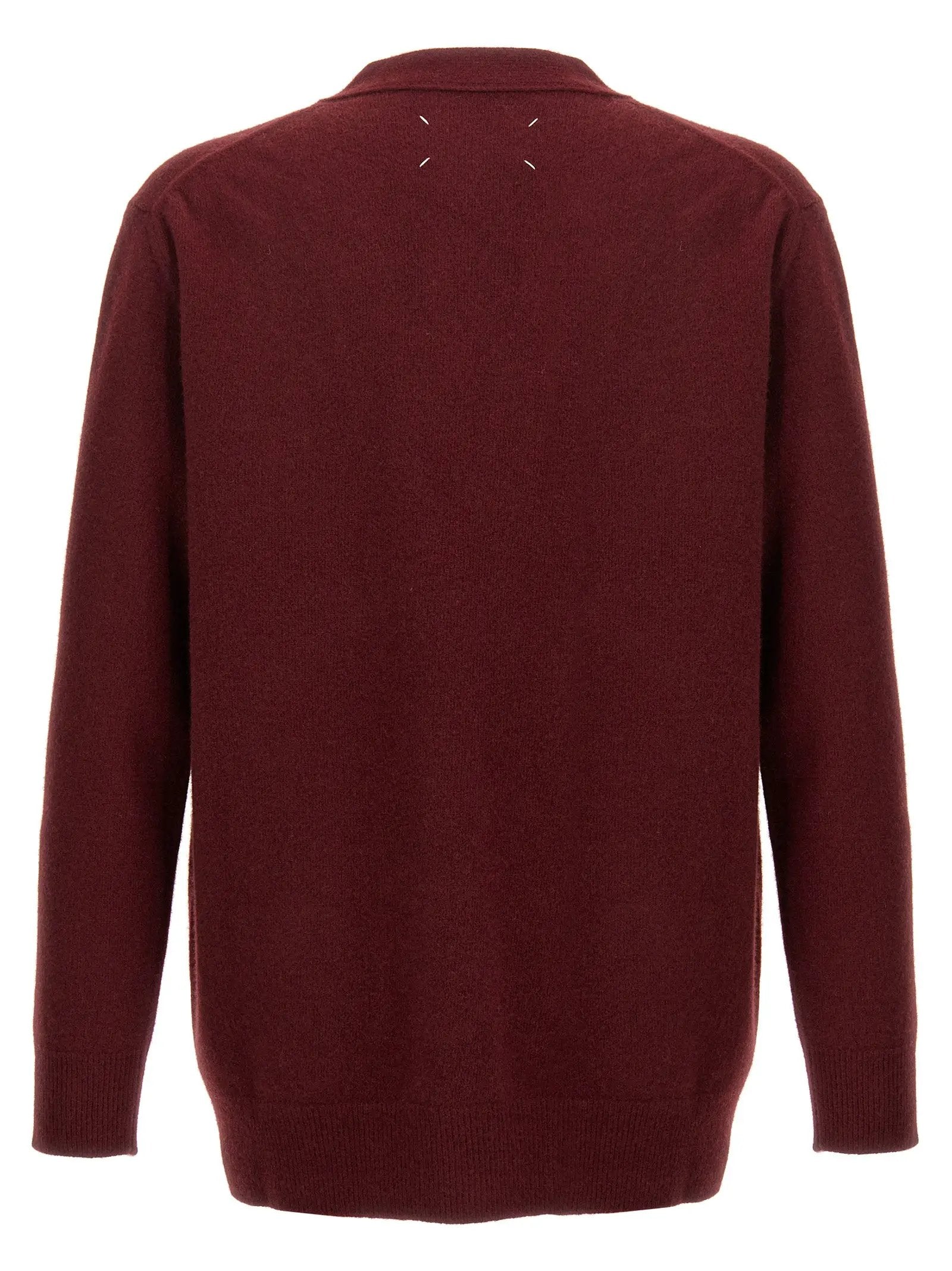 Maison Margiela Bordeaux Wool Cardigan