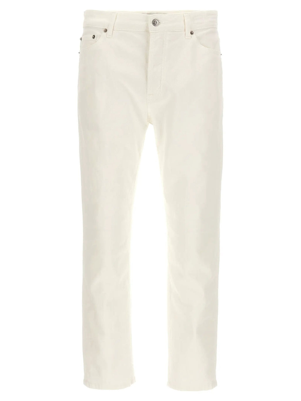 Department 5 White Cotton Straight-Leg Jeans