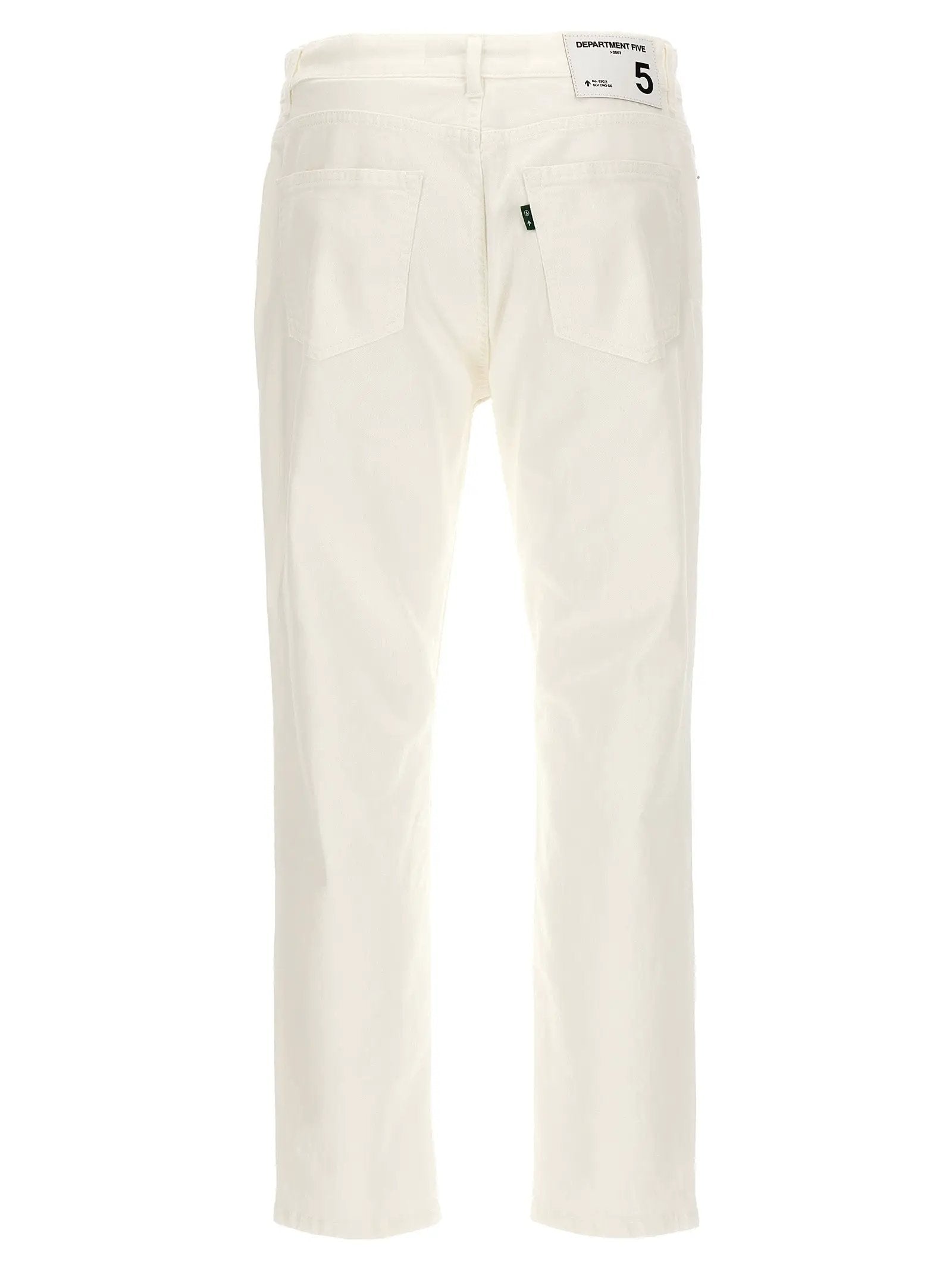 Department 5 White Cotton Straight-Leg Jeans