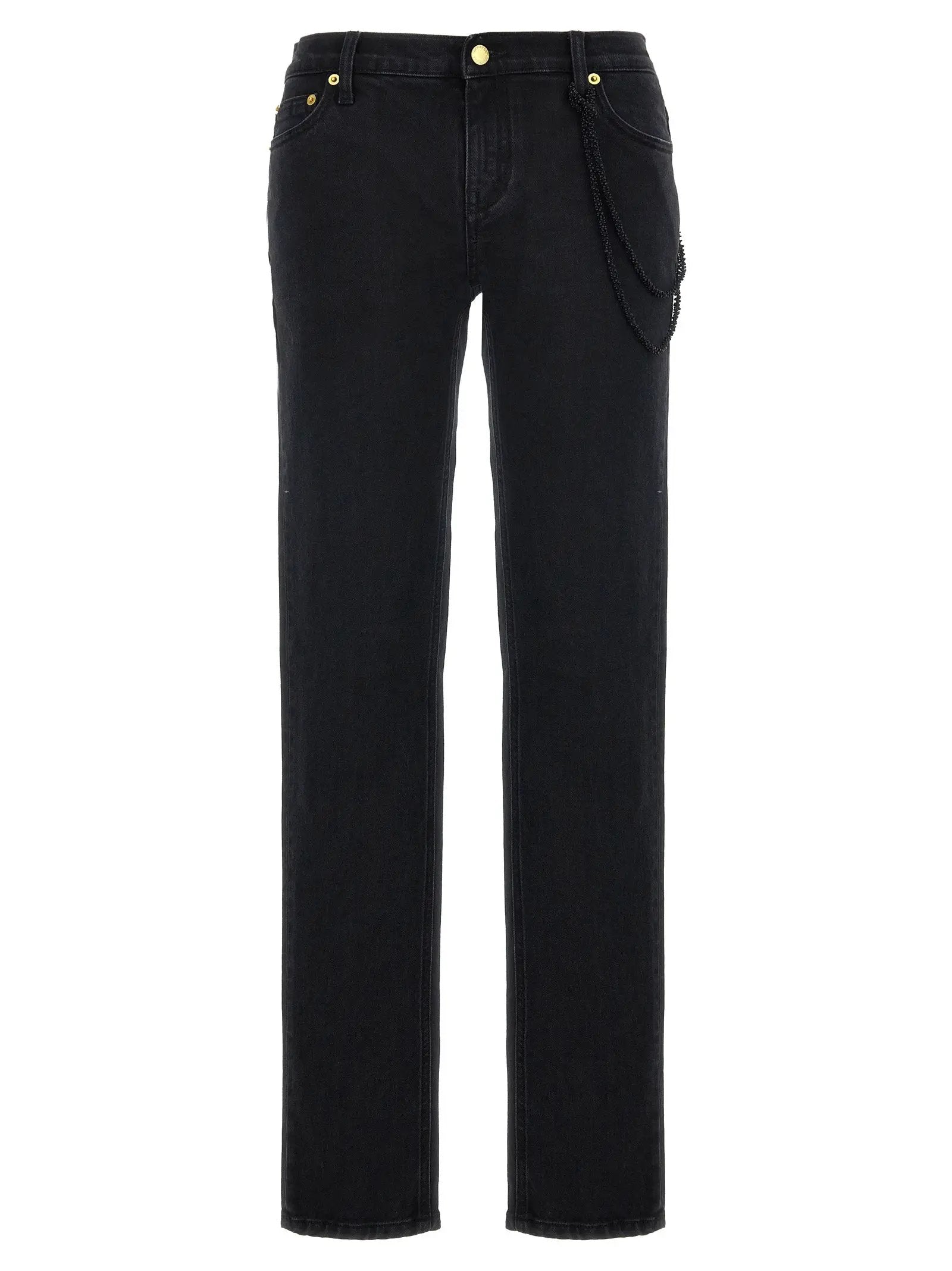 Darkpark Black Cotton Straight-Leg Jeans