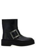 Roger Vivier Black Calfskin Ankle Boots
