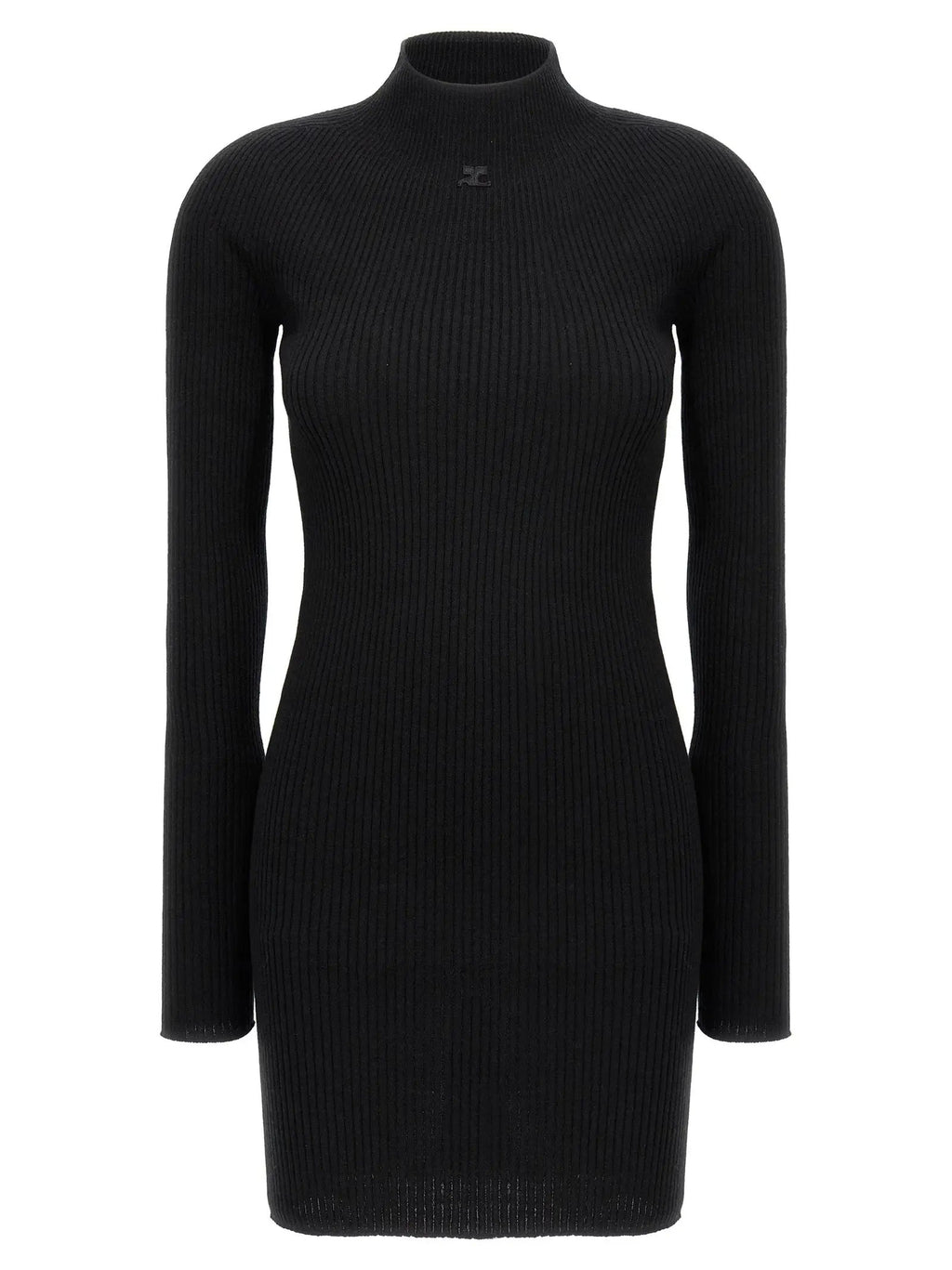 Courrèges Black Cotton Short Dress
