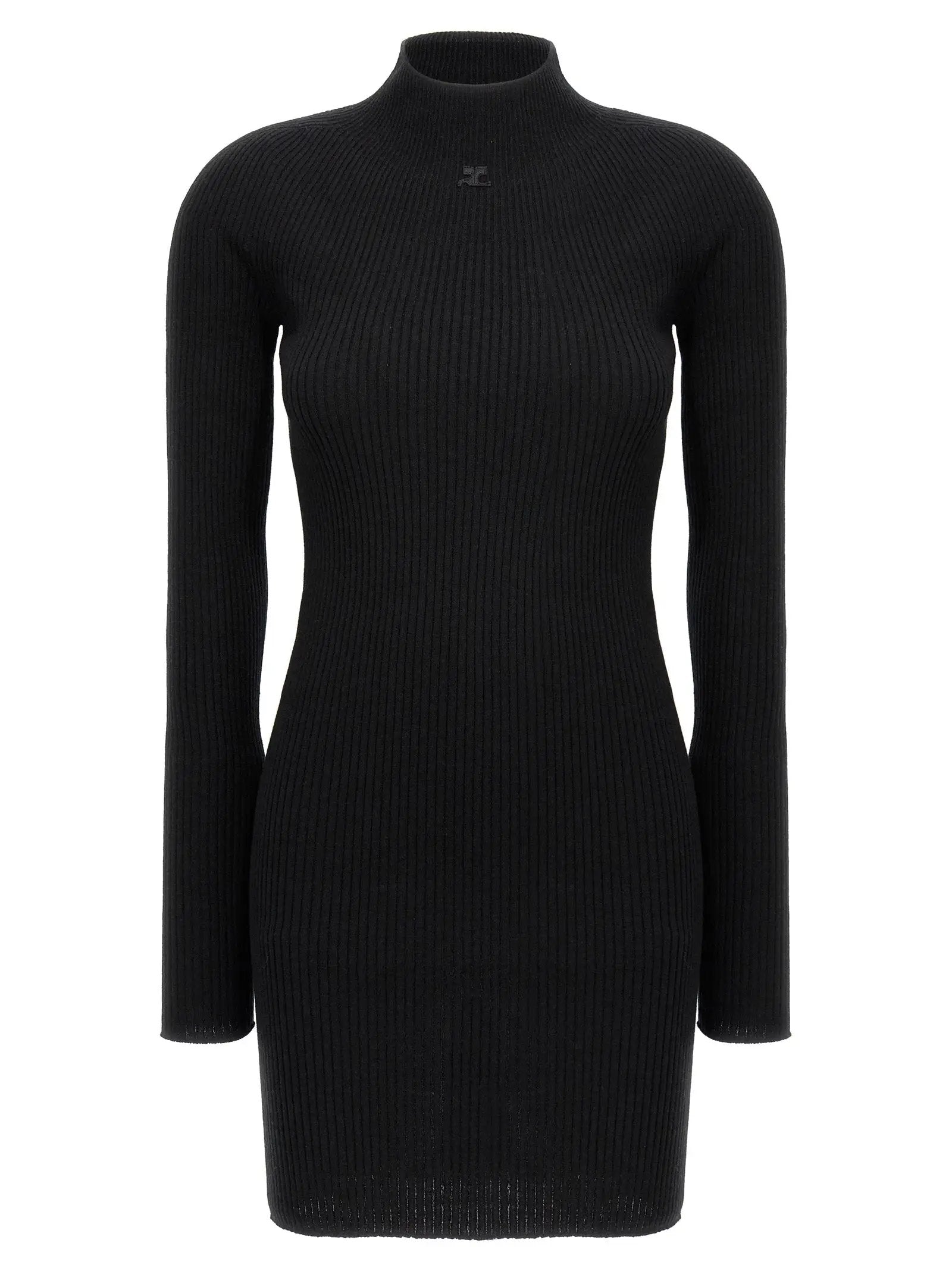 Courrèges Black Cotton Short Dress