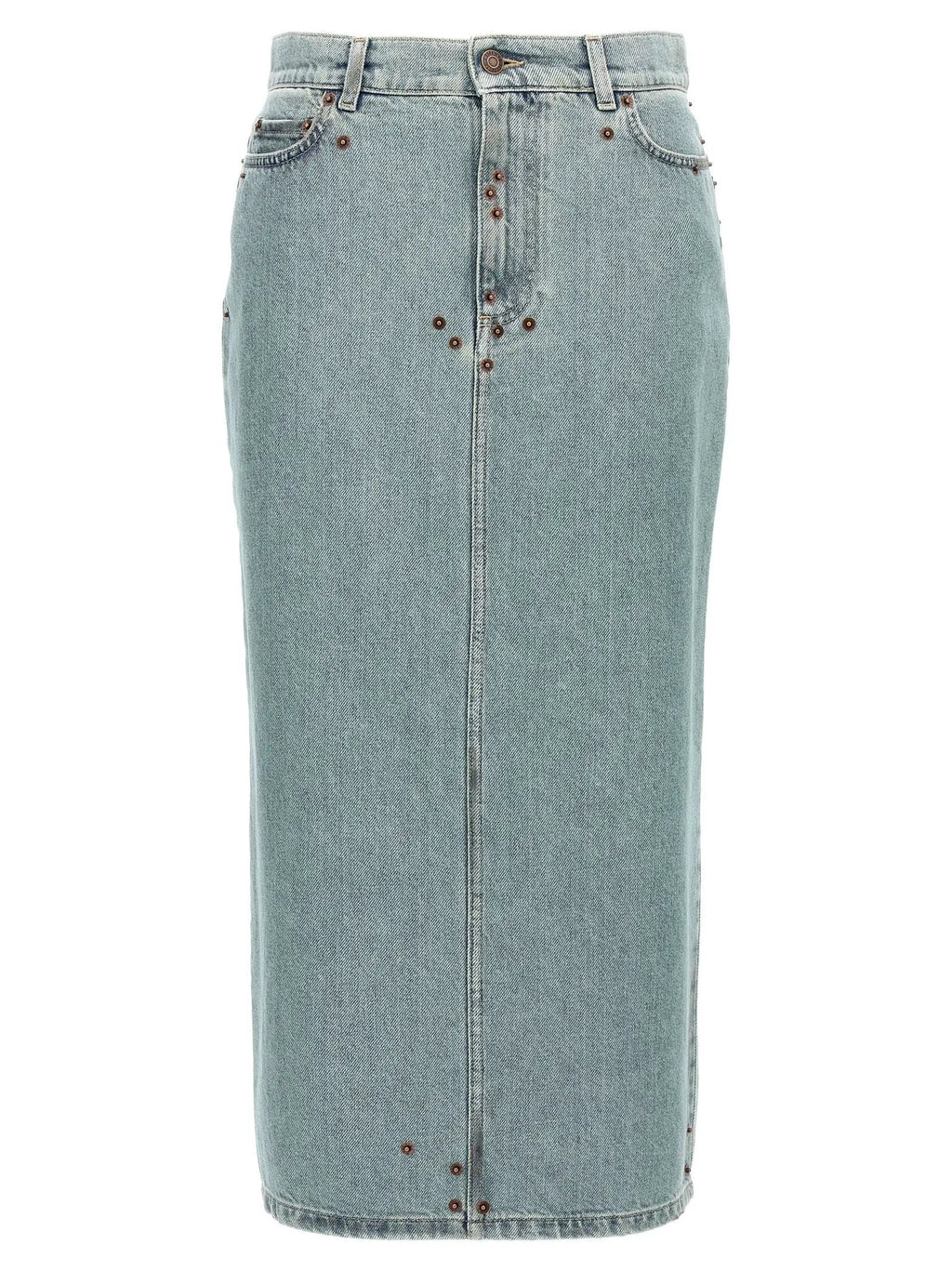 Moschino Blue Cotton Midi Skirt