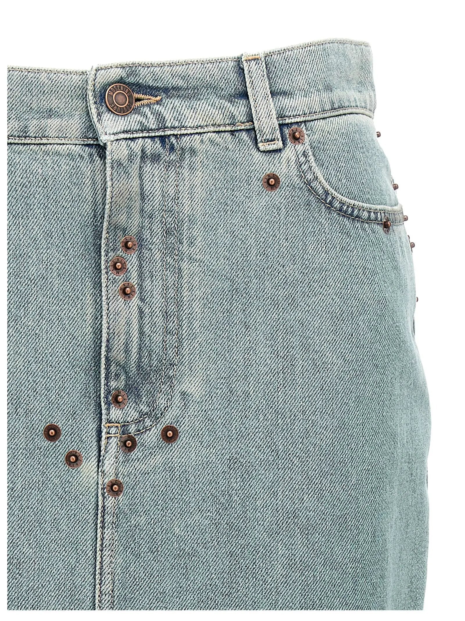 Moschino Blue Cotton Midi Skirt