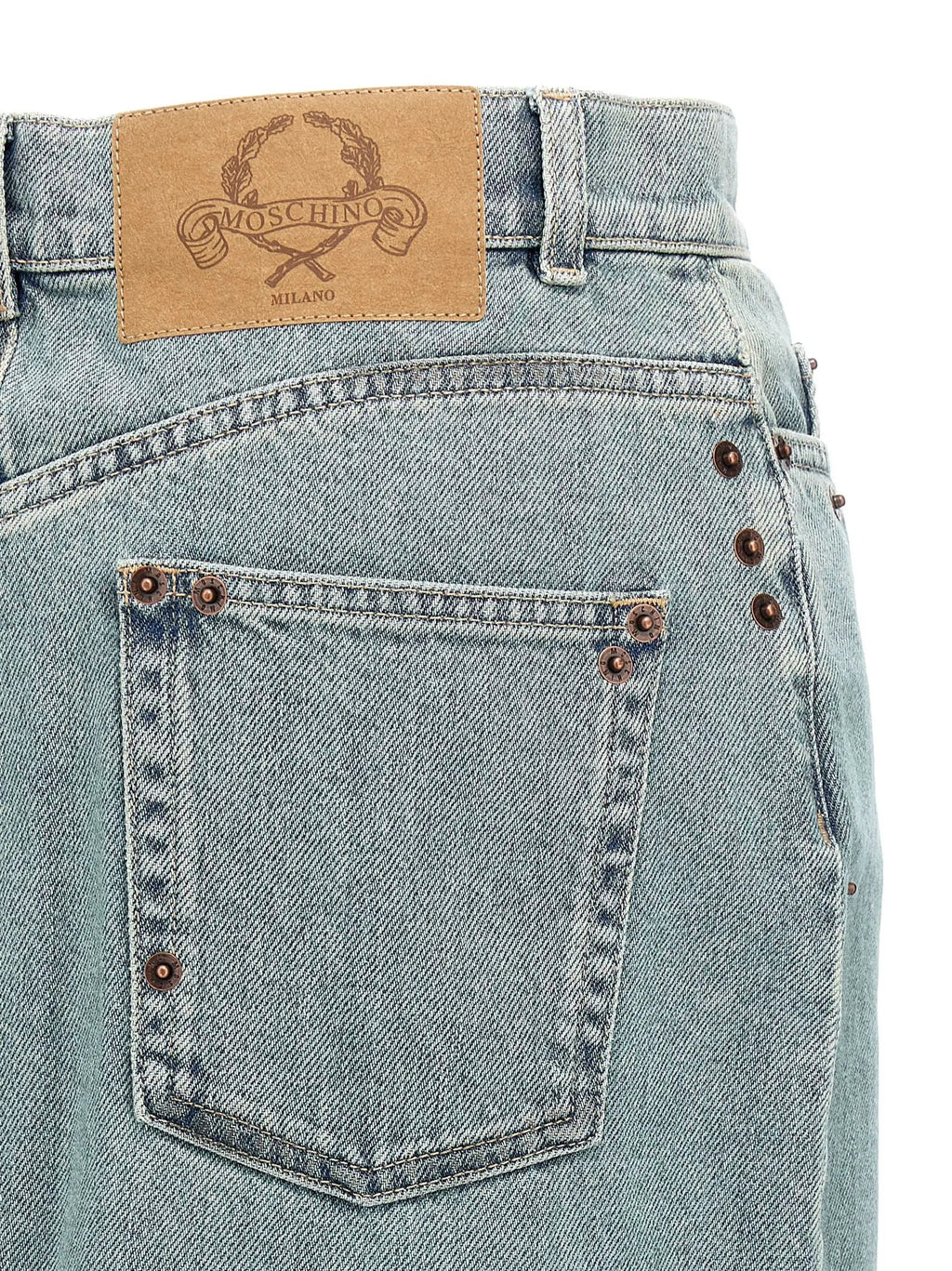 Moschino Blue Cotton Midi Skirt