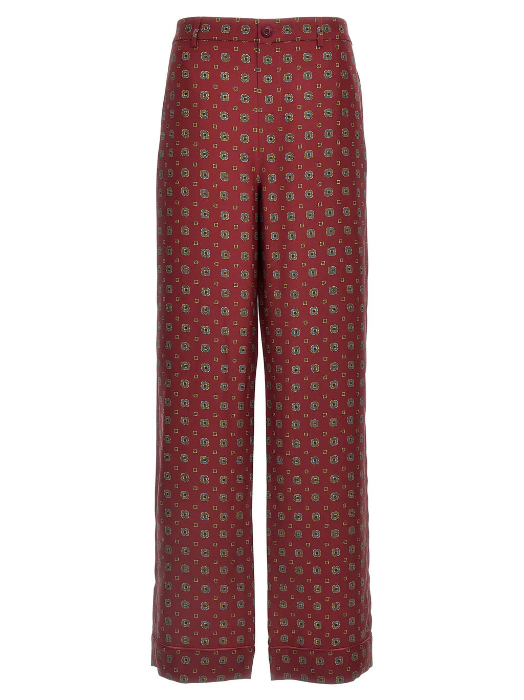 Moschino Bordeaux Silk Casual Pants