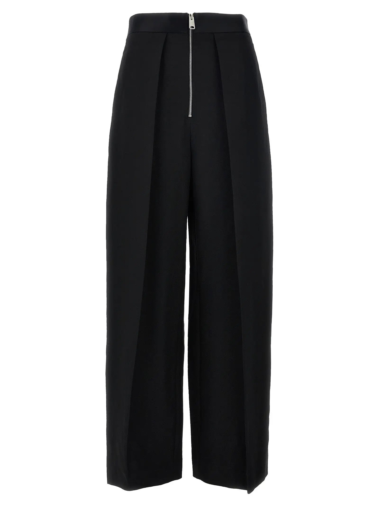 Khaite Black Viscose Casual Pants