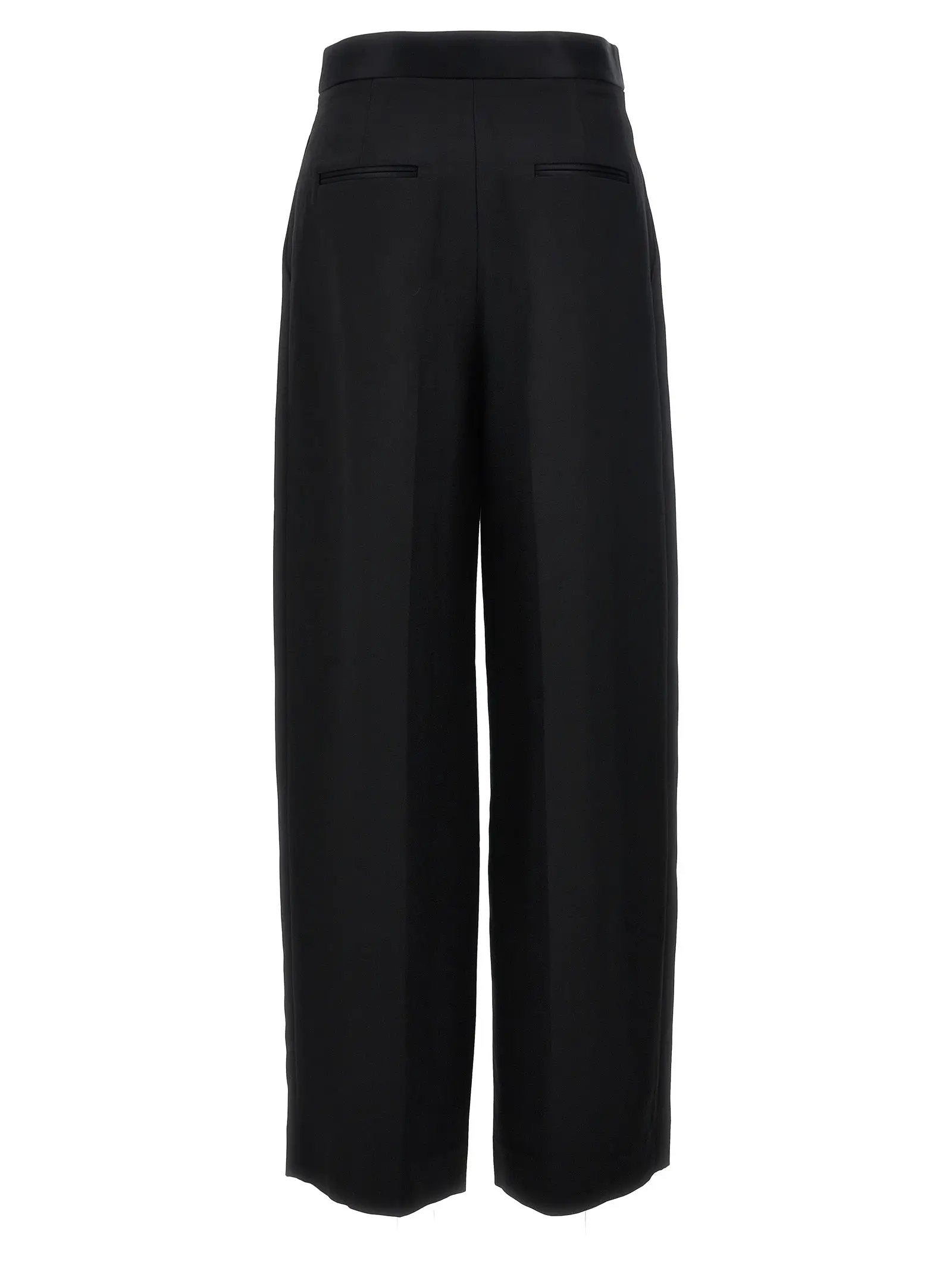 Khaite Black Viscose Casual Pants